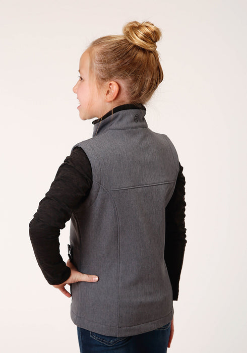 Roper Girls Heather Grey Polyester Softshell Vest