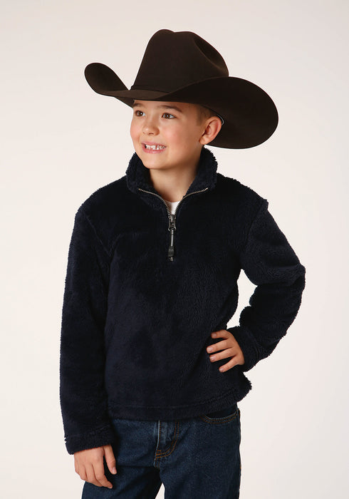 Roper Boys Blue Polyester Polar Fleece Jacket