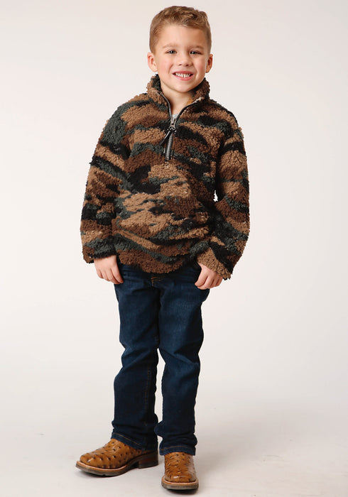 Roper Boys Kids Camo Polyester Polar Fleece Jacket