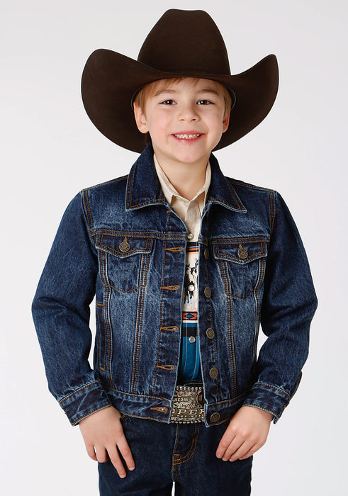 Roper Boys Kids Blue 100% Cotton Unlined Jacket