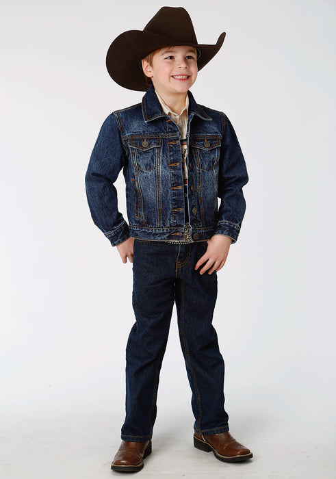 Roper Boys Kids Blue 100% Cotton Unlined Jacket