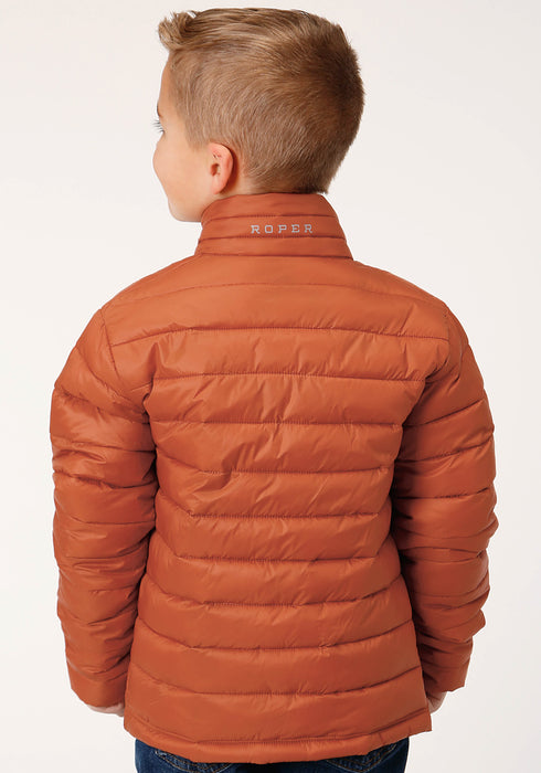 Roper Boys Kids Rust Nylon Crushable Poly Filled Jacket