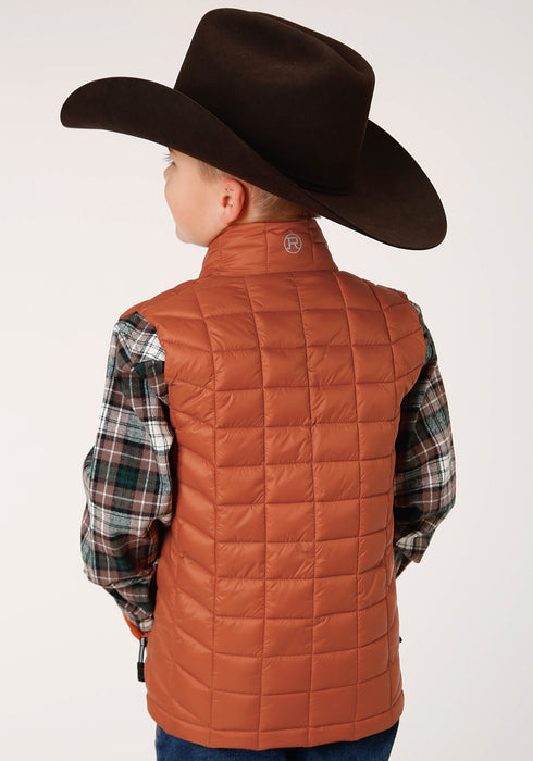 Roper Boys Kids Rust Nylon Crushable Poly Filled Vest