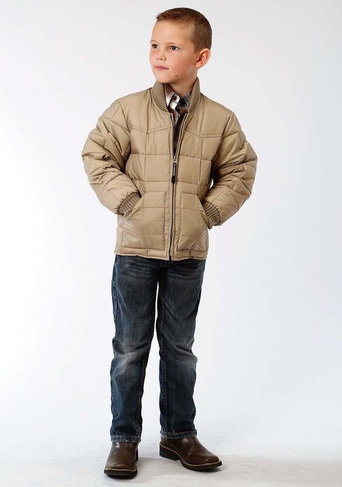 Roper Rangegear Boys Kids Khaki Polyester Insulated Jacket