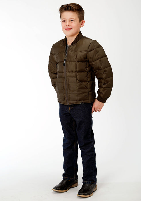 Roper Boys Kids Chocolate Polyester Quilted Insulated Jacket