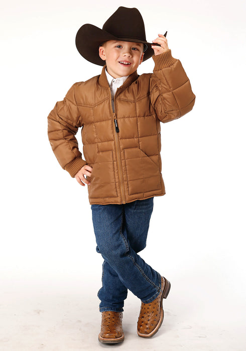 Roper Boys Kids Caramel Polyester Western Insulated Jacket