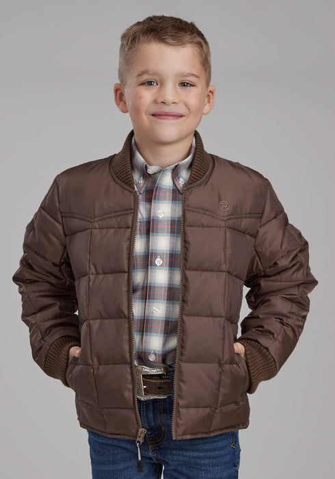 Roper Kids Boys Poly Fill Western Chocolate 100% Polyester Softshell Jacket