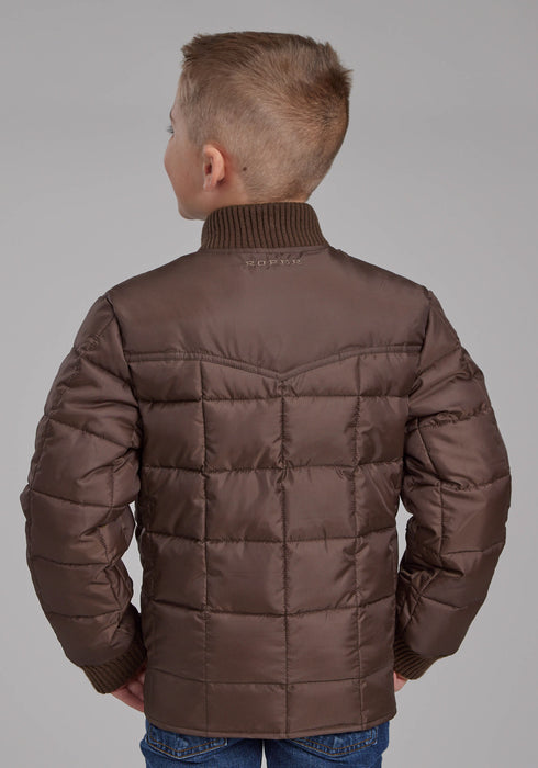 Roper Kids Boys Poly Fill Western Chocolate 100% Polyester Softshell Jacket