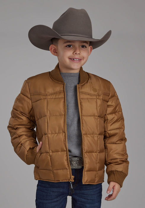 Roper Kids Boys Poly Fill Western Caramel 100% Polyester Softshell Jacket