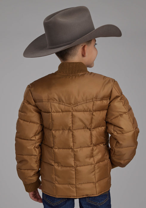 Roper Kids Boys Poly Fill Western Caramel 100% Polyester Softshell Jacket