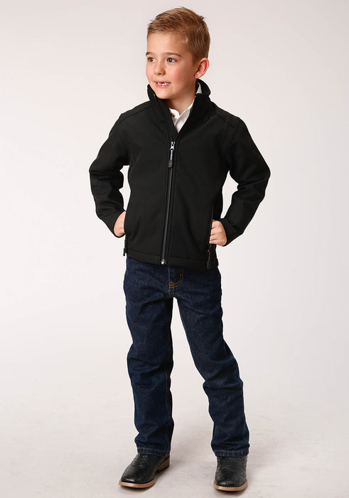 Roper Technical Boys Kids Black Polyester Softshell Jacket