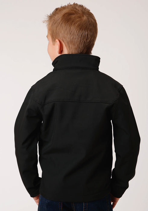 Roper Technical Boys Kids Black Polyester Softshell Jacket