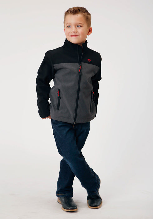 Roper Boys Kids Black/Gray Polyester Softshell Combo Jacket