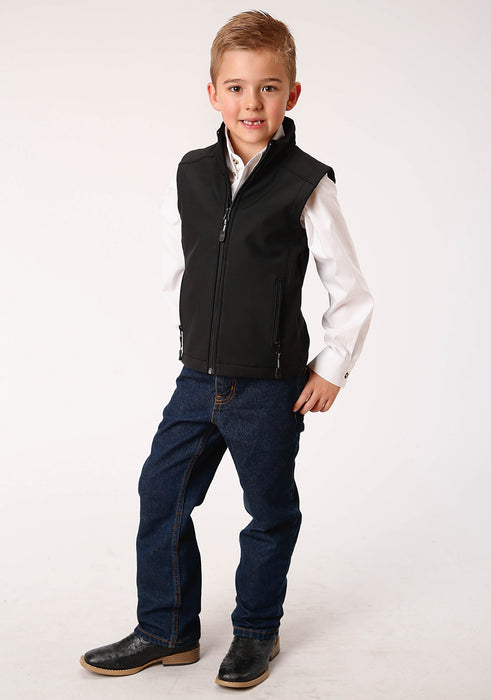 Roper Technical Boys Kids Black Polyester Softshell Vest