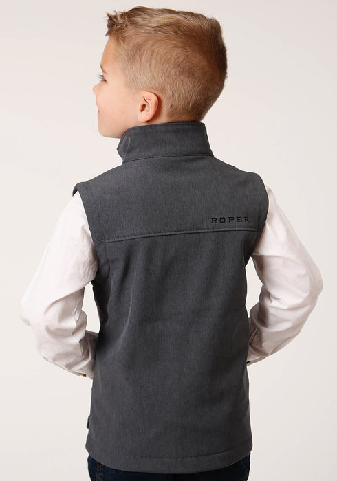 Roper Boys Kids Heather Grey Polyester Softshell Vest