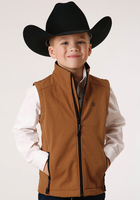 Roper Boys Kids Caramel Polyester Softshell Vest