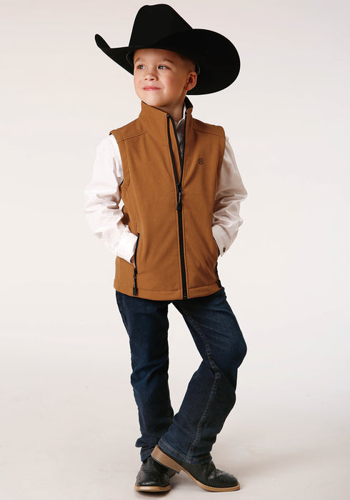 Roper Boys Kids Caramel Polyester Softshell Vest