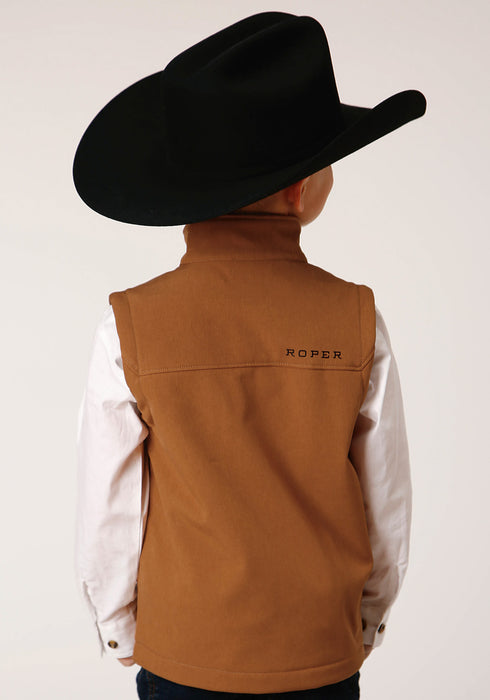 Roper Boys Kids Caramel Polyester Softshell Vest