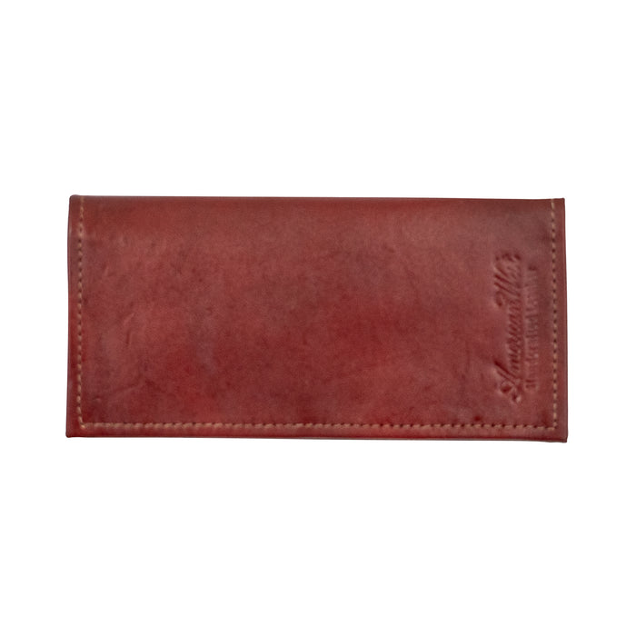 American West Mens Full-Grain Wine Leather Rodeo Wallet