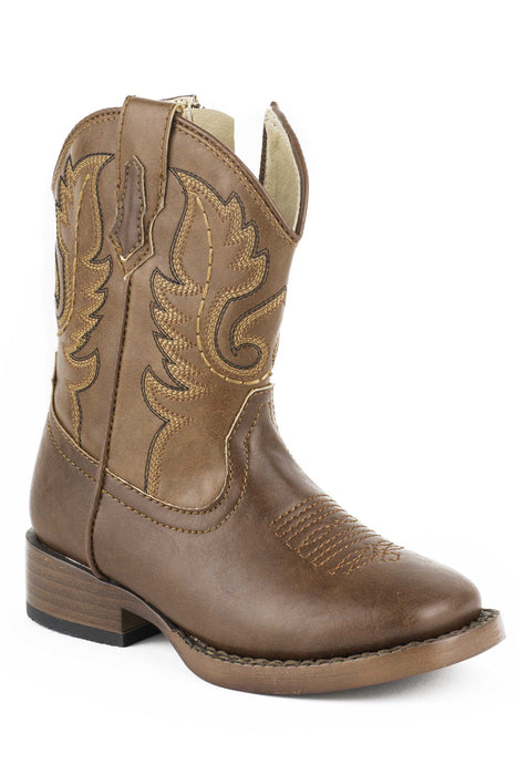 Roper Boots Infant Brown Faux Leather Boys Texson Cowboy