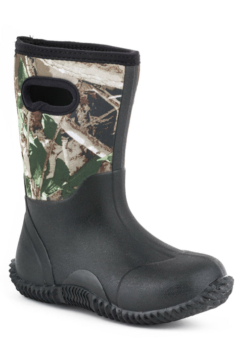 Roper Boots Kids Multi Neoprene Boys Barnyard Camo Work