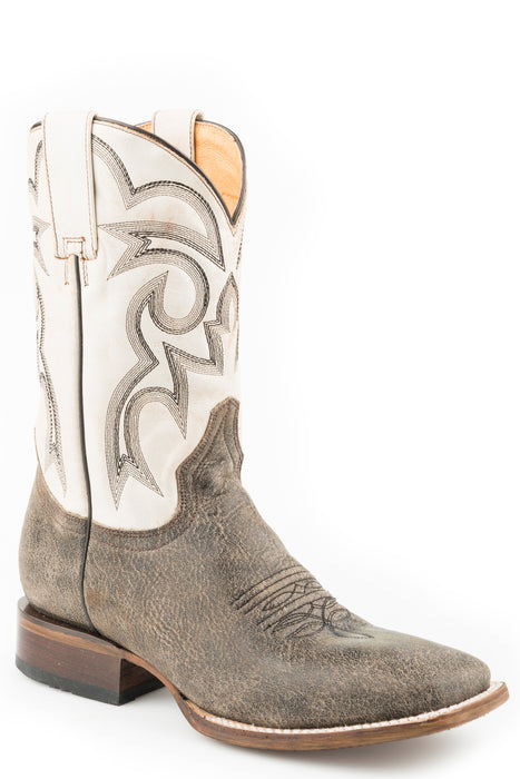 Roper Mens Brown/White Leather Parker Cowboy Boots