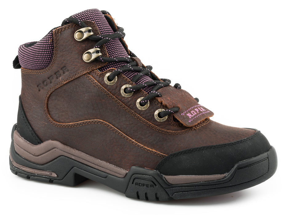 Roper H2 Horseshoe Womens Brown Leather Terra Work Boots