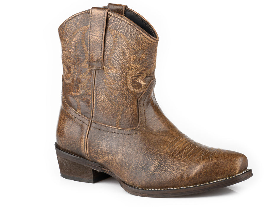 Roper Womens Dusty Burnished Brown Leather Cowboy Boots