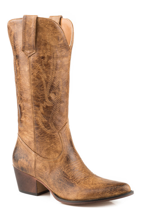 Roper Womens Tan Faux Leather Nettie Cowboy Boots