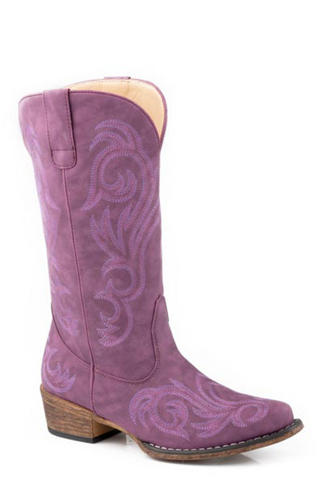 Roper Womens Riley Purple Faux Leather Cowboy Boots