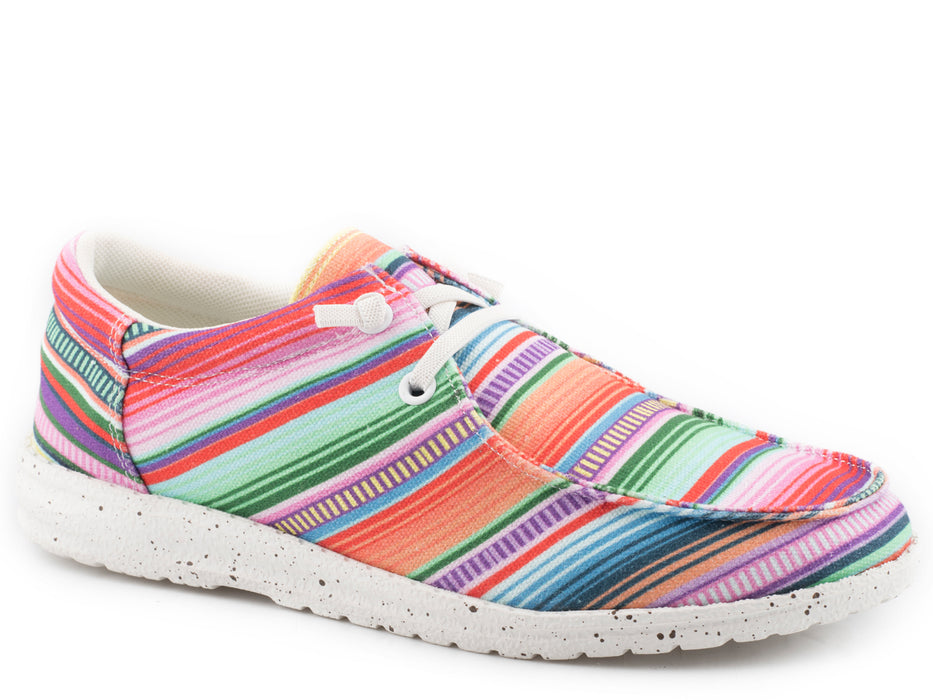 Roper Womens Pink Multi Fabric Hang Loose Serape Loafer Shoes