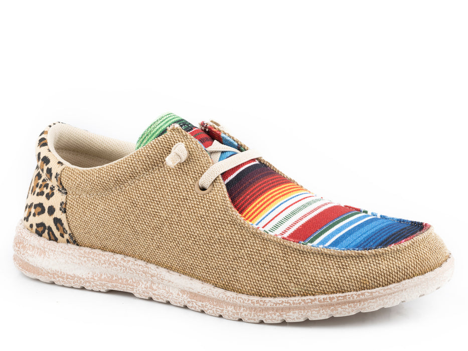 Roper Womens Hang Loose Leopard/Serape Canvas Sneakers Shoes