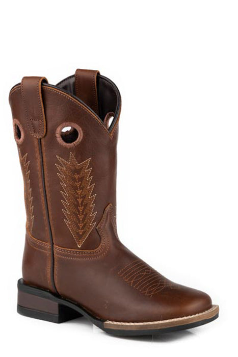 Roper Youth Boys James Tan Leather Cowboy Boots