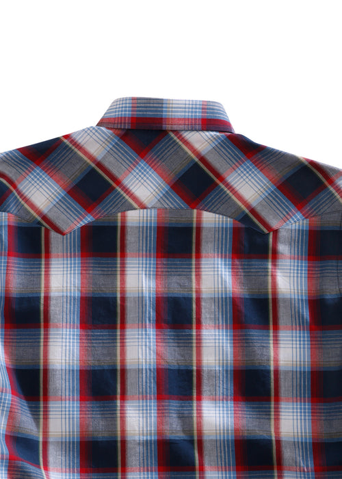 Tin Haul Mens Blue 100% Cotton Bluestone Plaid L/S Shirt