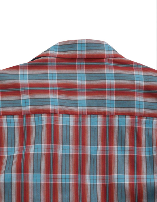 Tin Haul Mens Red/Blue 100% Cotton Highway Plaid L/S Shirt