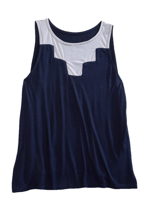 Tin Haul Womens Navy Poly/Rayon Fine Mesh Tank Top