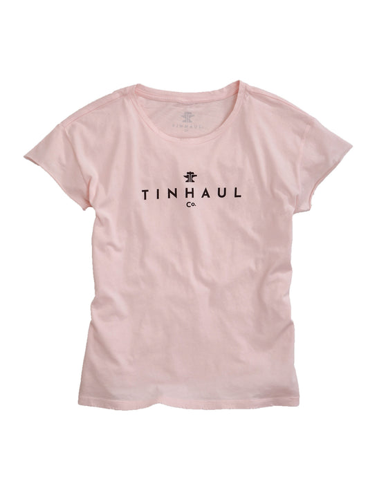 Tin Haul Womens Faded Pink 100% Cotton Anvil and Hammer S/S T-Shirt