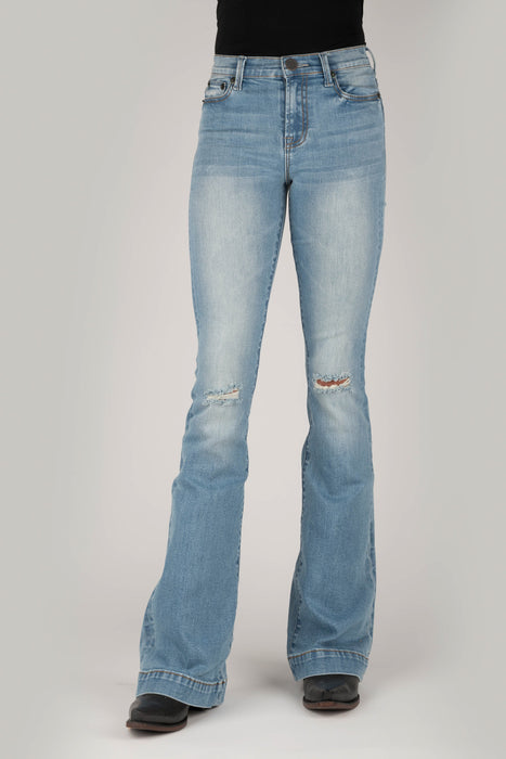 Tin Haul Womens Blue Cotton Blend 595 Libby Destruction Jeans