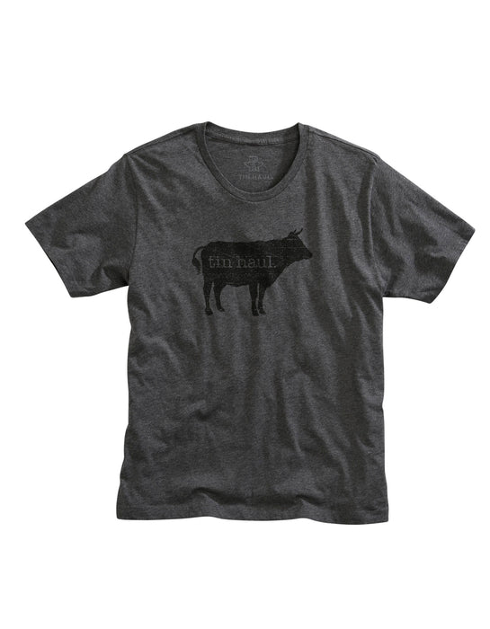 Tin Haul Mens Dark Heather Grey Cotton Blend Beef S/S T-Shirt