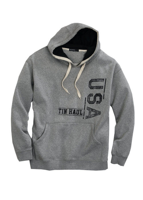 Tin Haul Mens Grey Cotton Blend USA Print Hoodie