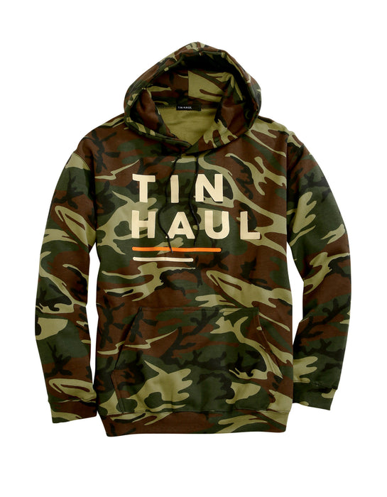 Tin Haul Mens Camo Cotton Blend Bold Screenprint Hoodie