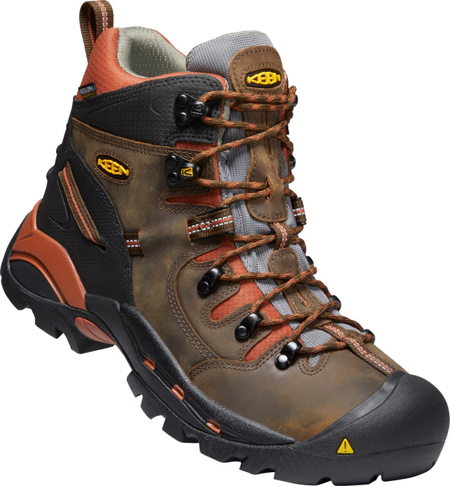 Keen Utility Mens Pittsburgh Soft Toe Cascade/Bombay Brown Leather Work Boots