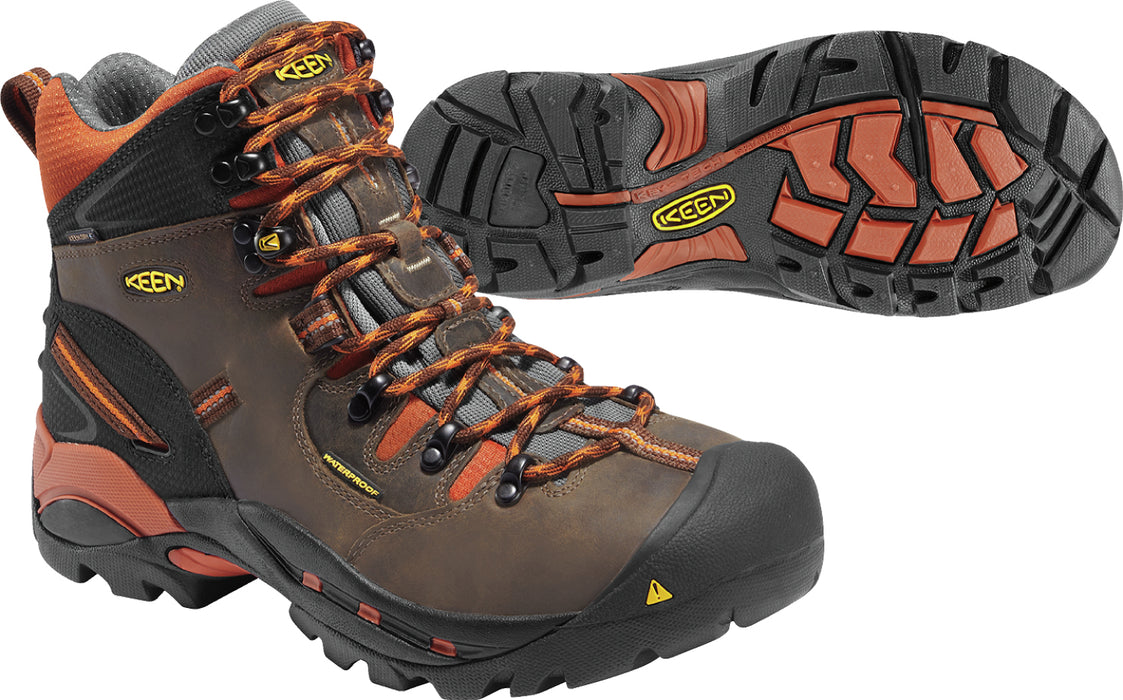 Keen Utility Mens Pittsburgh Soft Toe Cascade/Bombay Brown Leather Work Boots