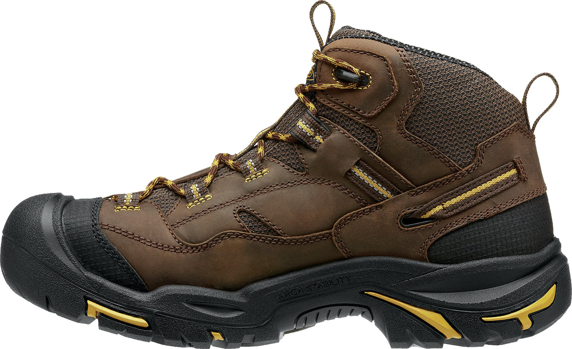 Keen Utility Mens Braddock Mid WP Cascade Brown/Tawny Olive Leather Work Boots