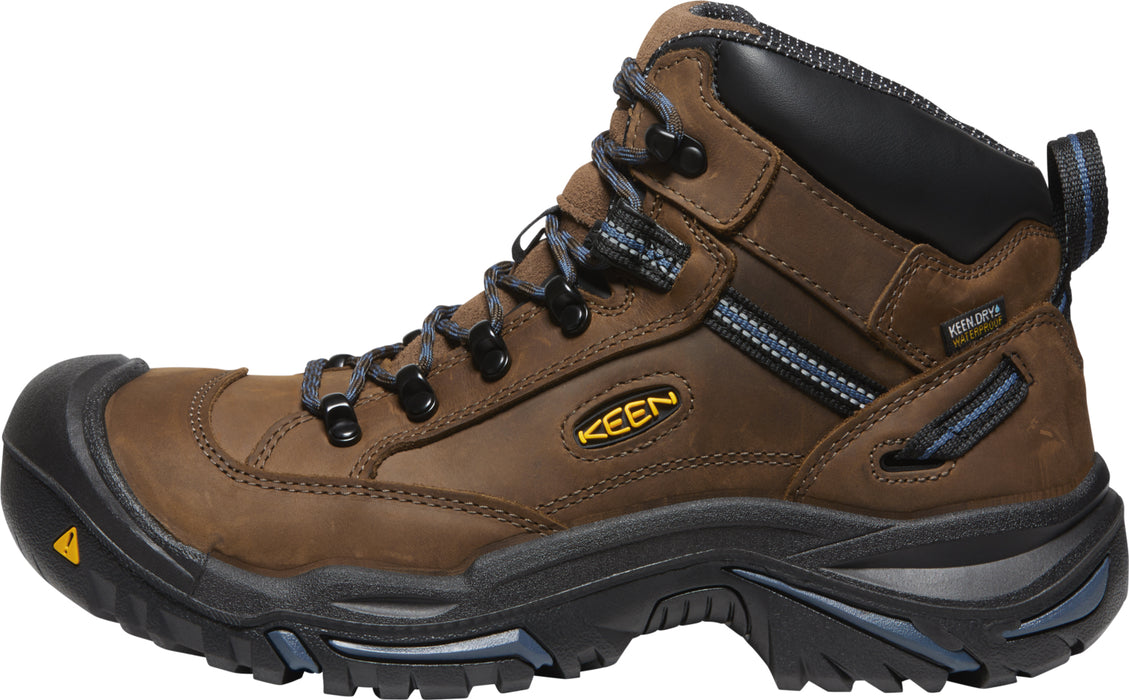 Keen Utility Mens Braddock AL WP Bison/Ensign Blue Leather Work Boots