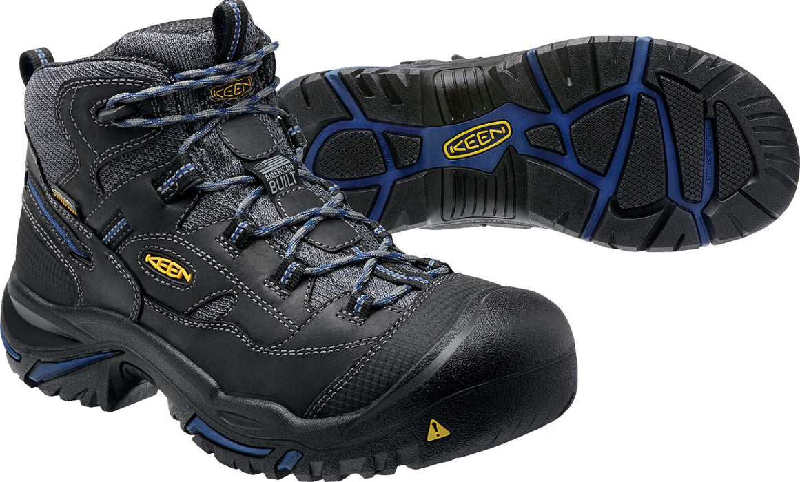 Keen Utility Raven/Estate Blue Mens Braddock Mid WP Nubuck Work Boots