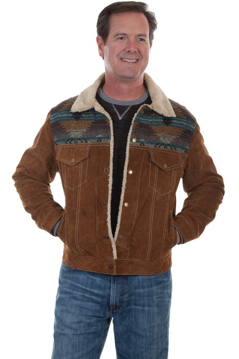 Scully Mens Brown Boar Suede Jean Jacket