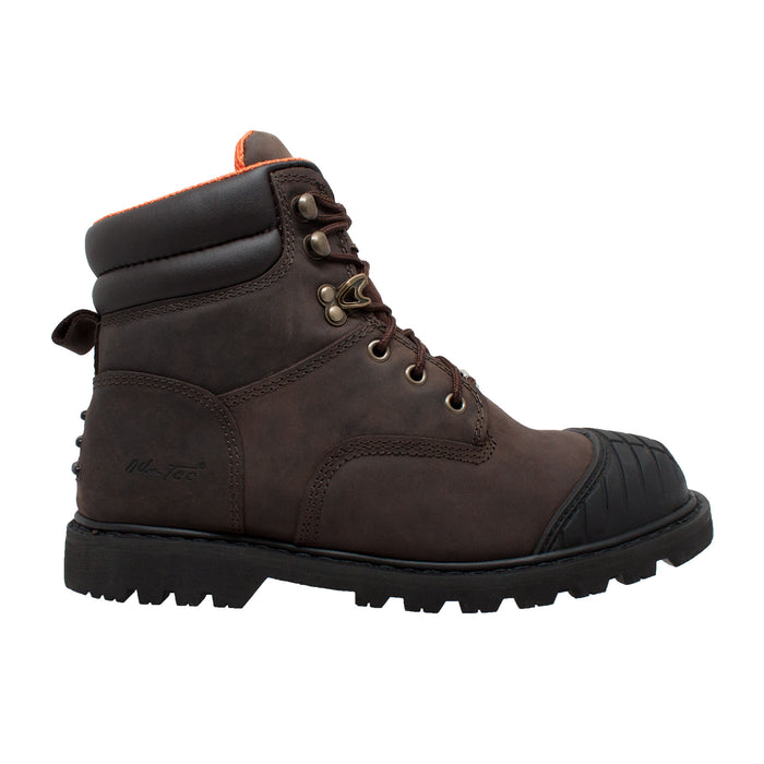 AdTec Mens Brown 6in Work Boots Oiled Leather Steel Toe