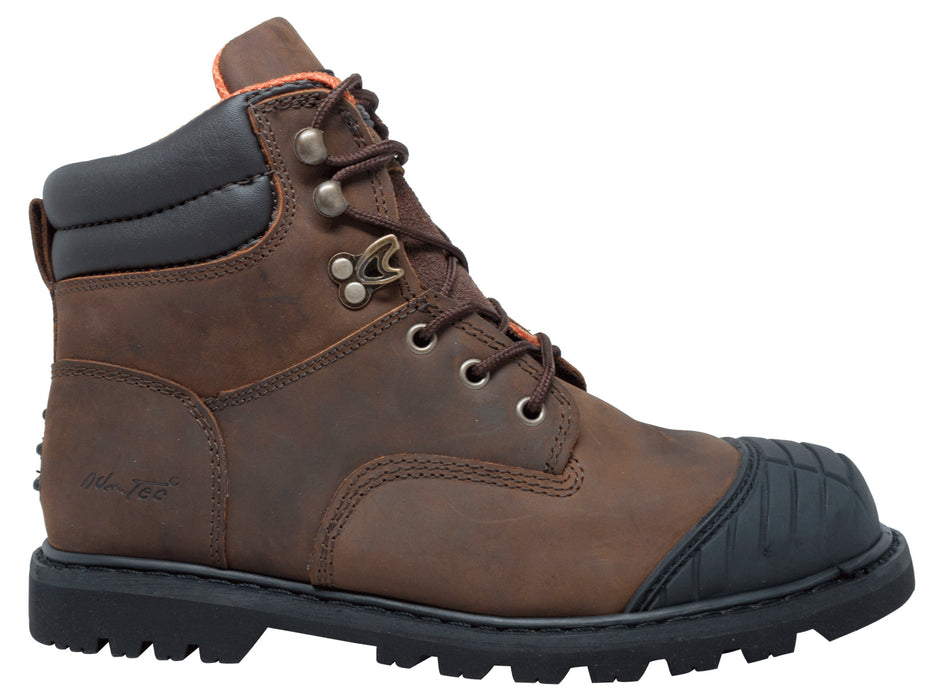 AdTec Mens Brown 6in Work Boots Oiled Leather Steel Toe