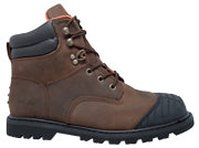 AdTec Mens Brown 6in Work Boots Oiled Leather Steel Toe